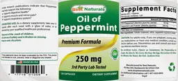Label for Oil of Peppermint 250 mg