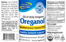 Label for Oreganol Oil of Wild Oregano
