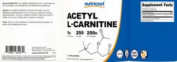 Label for Acetyl L-Carnitine 1 g Unflavored