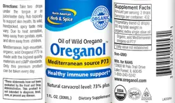 Label for Oreganol Oil of Wild Oregano P73