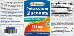 Label for Potassium Gluconate 595 mg