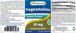 Label for Pregnenolone 30 mg