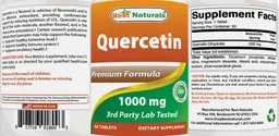 Label for Quercetin 1000 mg