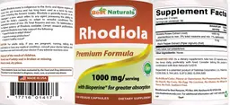 Label for Rhodiola 1000 mg