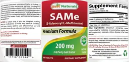 Label for SAMe 200 mg