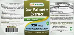 Label for Saw Palmetto Extract 320 mg