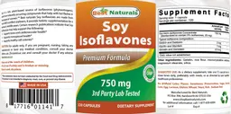 Label for Soy Isoflavones 750 mg