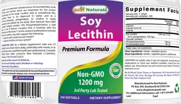 Label for Soy Lecithin 1200 mg