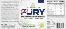 Label for FURY Lemon Lime Sherbert