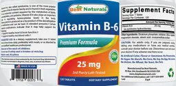 Label for Vitamin B-6 25 mg