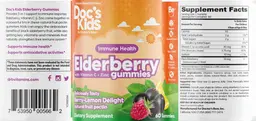 Label for Elderberry Gummies Berry-Lemon Delight