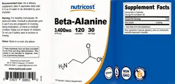 Label for Beta-Alanine 3,400 mg