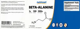 Label for Beta-Alanine 3 g Unflavored