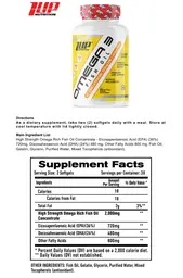 Label for Omega 3 Fish Oil