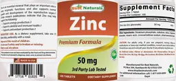 Label for Zinc 50 mg