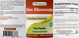 Label for Zinc Gluconate Pure Powder