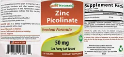 Label for Zinc Picolinate 50 mg