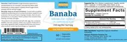 Label for Banaba 250 mg