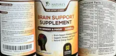 Label for Brain Support Supplement 1000 mg
