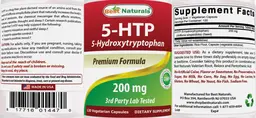 Label for 5-HTP 200mg