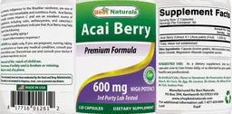 Label for Acai Berry 600 mg