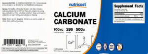Calcium Carbonate 650 mg Unflavored