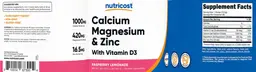 Label for Calcium Magnesium & Zinc with Vitamin D3 Raspberry Lemonade