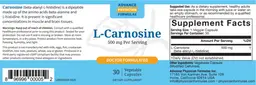 Label for L-Carnosine 500 mg