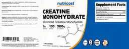 Label for Creatine Monohydrate 5 g Unflavored