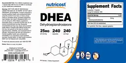 Label for DHEA 25 mg