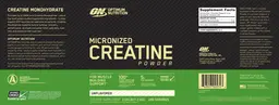 Label for Micronized Creatine Powder Unflavored