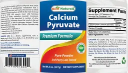 Label for Calcium Pyruvate Pure Powder