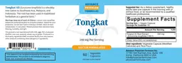 Label for Tongkat Ali 200 mg