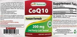 Label for CoQ10 200 mg