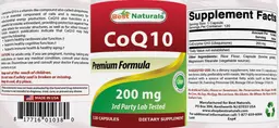 Label for CoQ10 200 mg