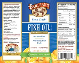 Label for Fresh Catch Fish Oil Orange Flavor