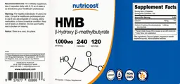 Label for HMB 1,000 mg