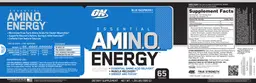 Label for Essential AMIN.O. Energy Blue Raspberry