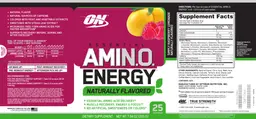 Label for Essential AMIN.O. Energy Simply Raspberry Lemonade