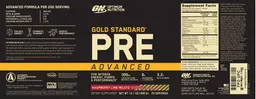 Label for Gold Standard Pre Advanced Raspberry Lime Mojito