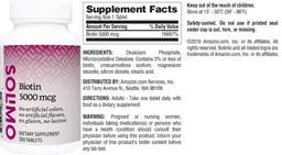 Label for Biotin 5000 mcg
