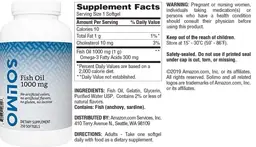 Label for Fish Oil 1000 mg