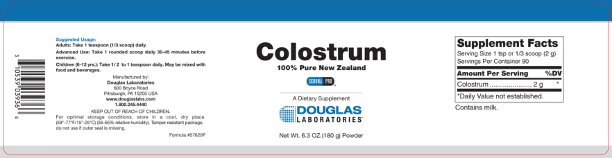 Label for Colostrum