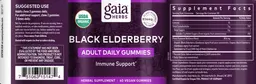 Label for Black Elderberry Adult Daily Gummies