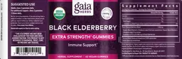 Label for Black Elderberry Extra Strength Gummies