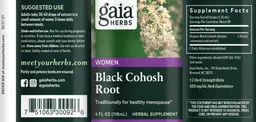 Label for Black Cohosh Root