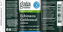 Label for Echinacea Goldenseal Supreme