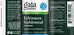 Label for Echinacea Goldenseal Supreme