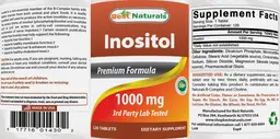 Label for Inositol 1000 mg