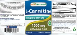 Label for L-Carnitine 1000 mg